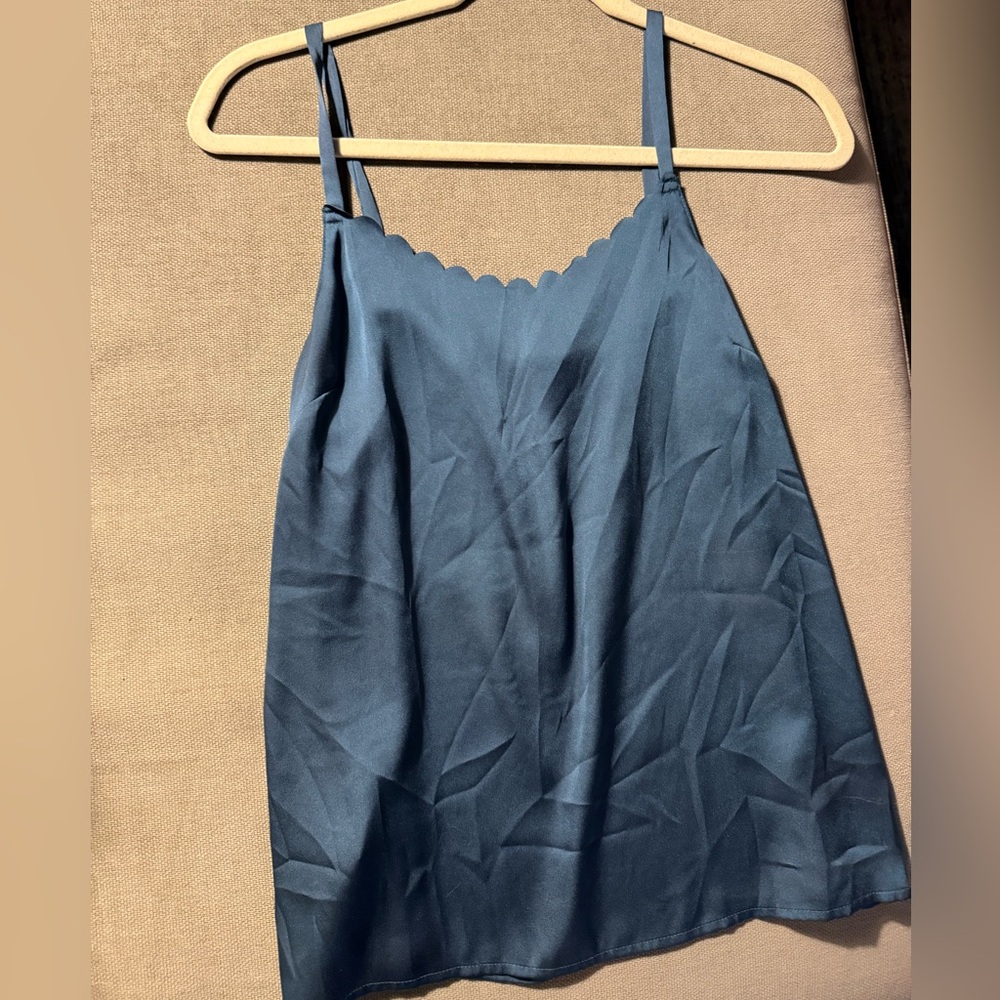 Satin scalloped spaghetti camisole top